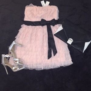 Blush Pink Ruffled Party Dress
